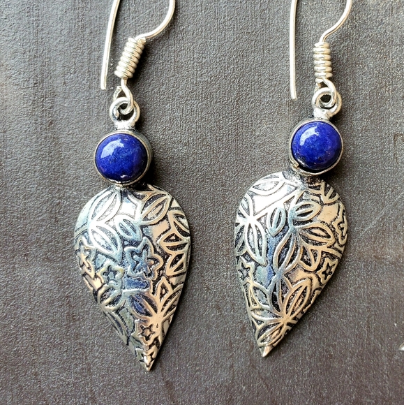 *$15 Sale* New Lapis Lazuli Silver Earrings. - Picture 11 of 11